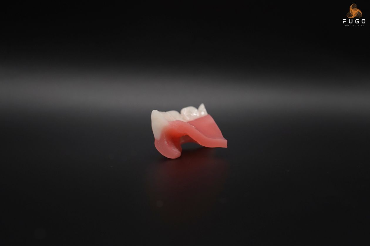 sectioned multi material denture